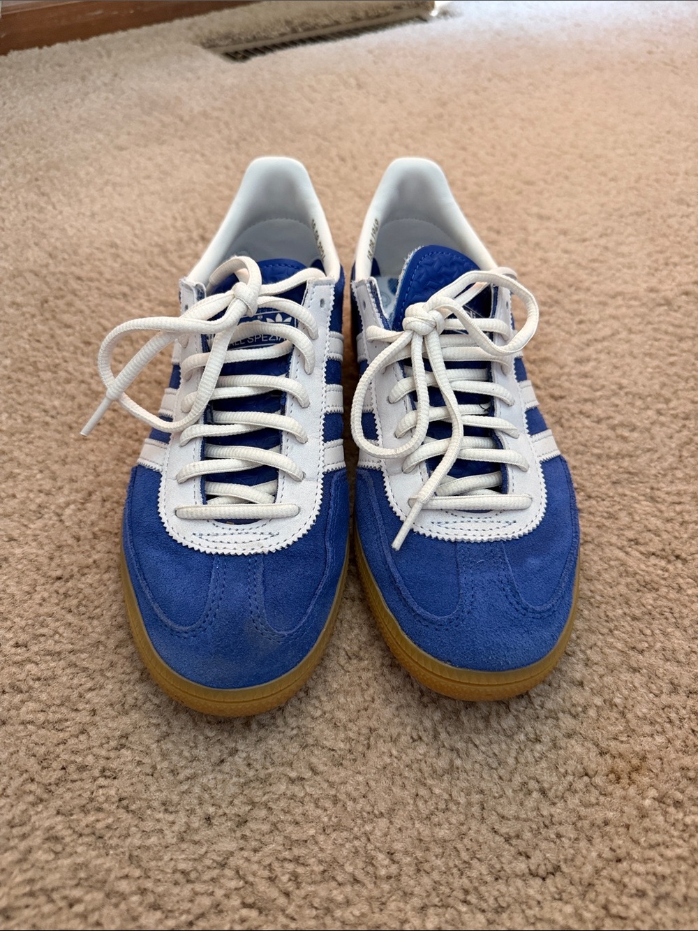 adidas Blue and White Women's Suede Sneakers